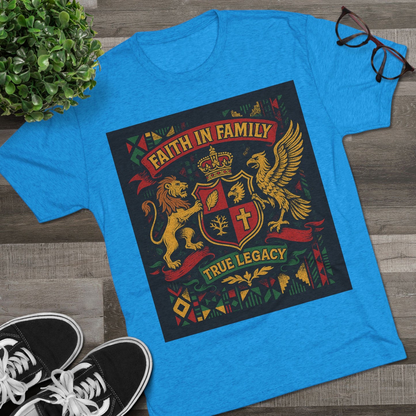 Juneteenth-Heritage-Inspired Unisex Crew Tee, Vintage Style Tee, Christian Apparel, Faith in Family Graphic T-Shirt