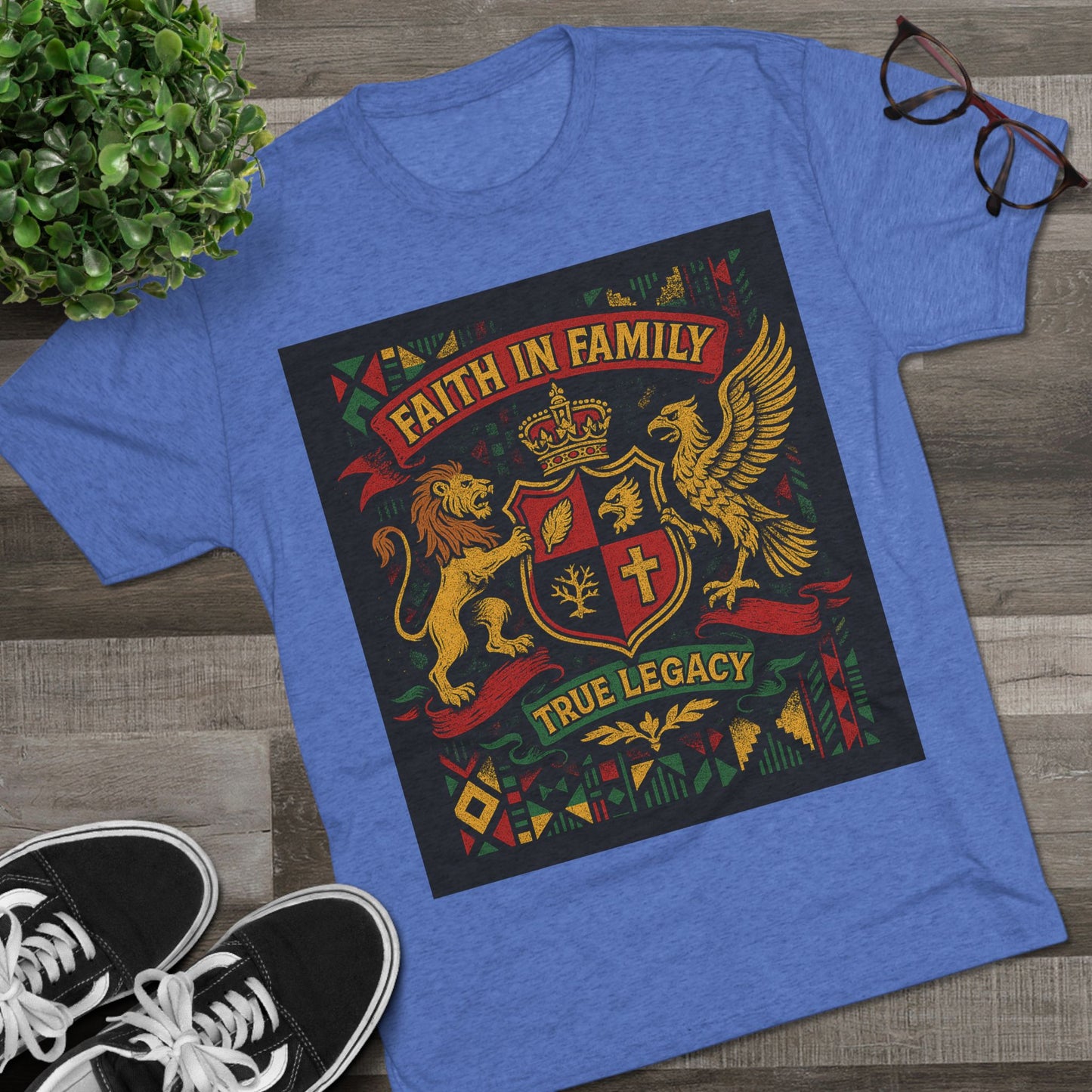 Juneteenth-Heritage-Inspired Unisex Crew Tee, Vintage Style Tee, Christian Apparel, Faith in Family Graphic T-Shirt