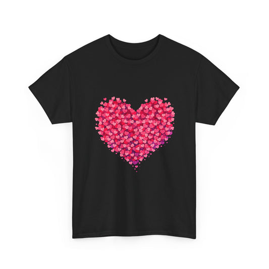 Heart Petal Graphic Tee — Pink Floral Heart T-Shirt for Valentine’s Day