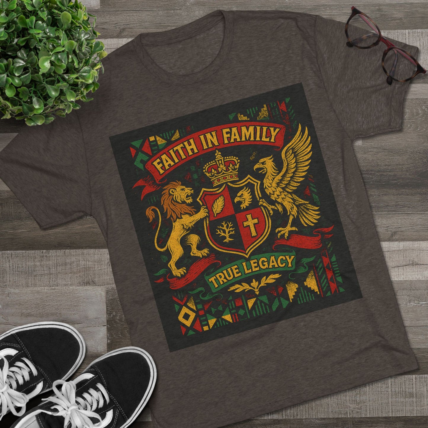 Juneteenth-Heritage-Inspired Unisex Crew Tee, Vintage Style Tee, Christian Apparel, Faith in Family Graphic T-Shirt