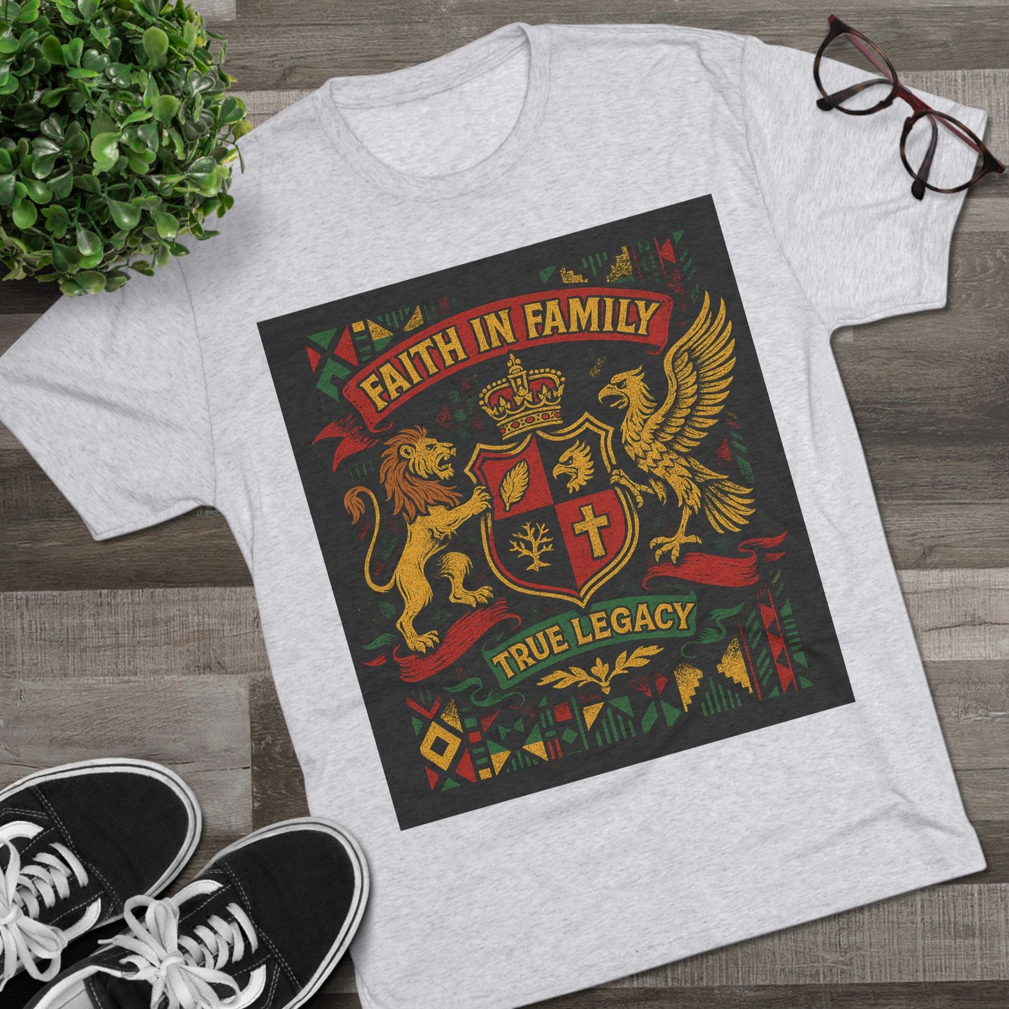 Juneteenth-Heritage-Inspired Unisex Crew Tee, Vintage Style Tee, Christian Apparel, Faith in Family Graphic T-Shirt