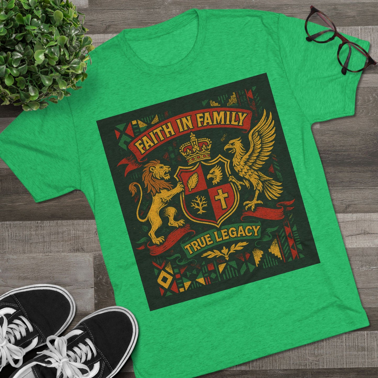 Juneteenth-Heritage-Inspired Unisex Crew Tee, Vintage Style Tee, Christian Apparel, Faith in Family Graphic T-Shirt