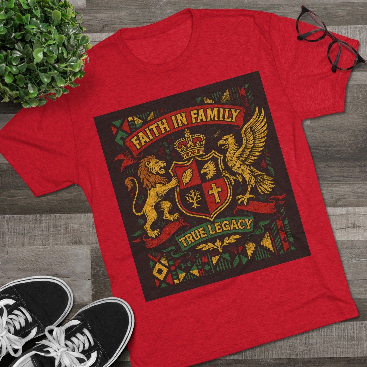 Juneteenth-Heritage-Inspired Unisex Crew Tee, Vintage Style Tee, Christian Apparel, Faith in Family Graphic T-Shirt