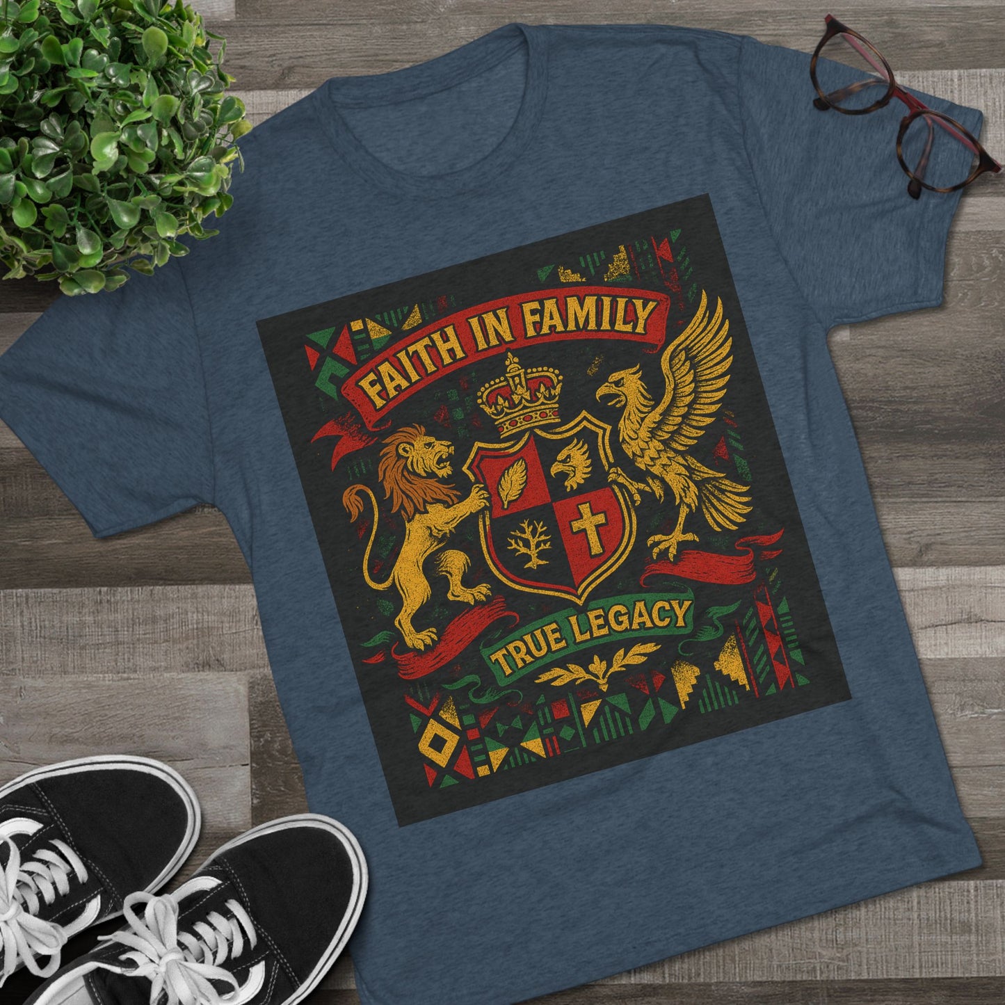 Juneteenth-Heritage-Inspired Unisex Crew Tee, Vintage Style Tee, Christian Apparel, Faith in Family Graphic T-Shirt