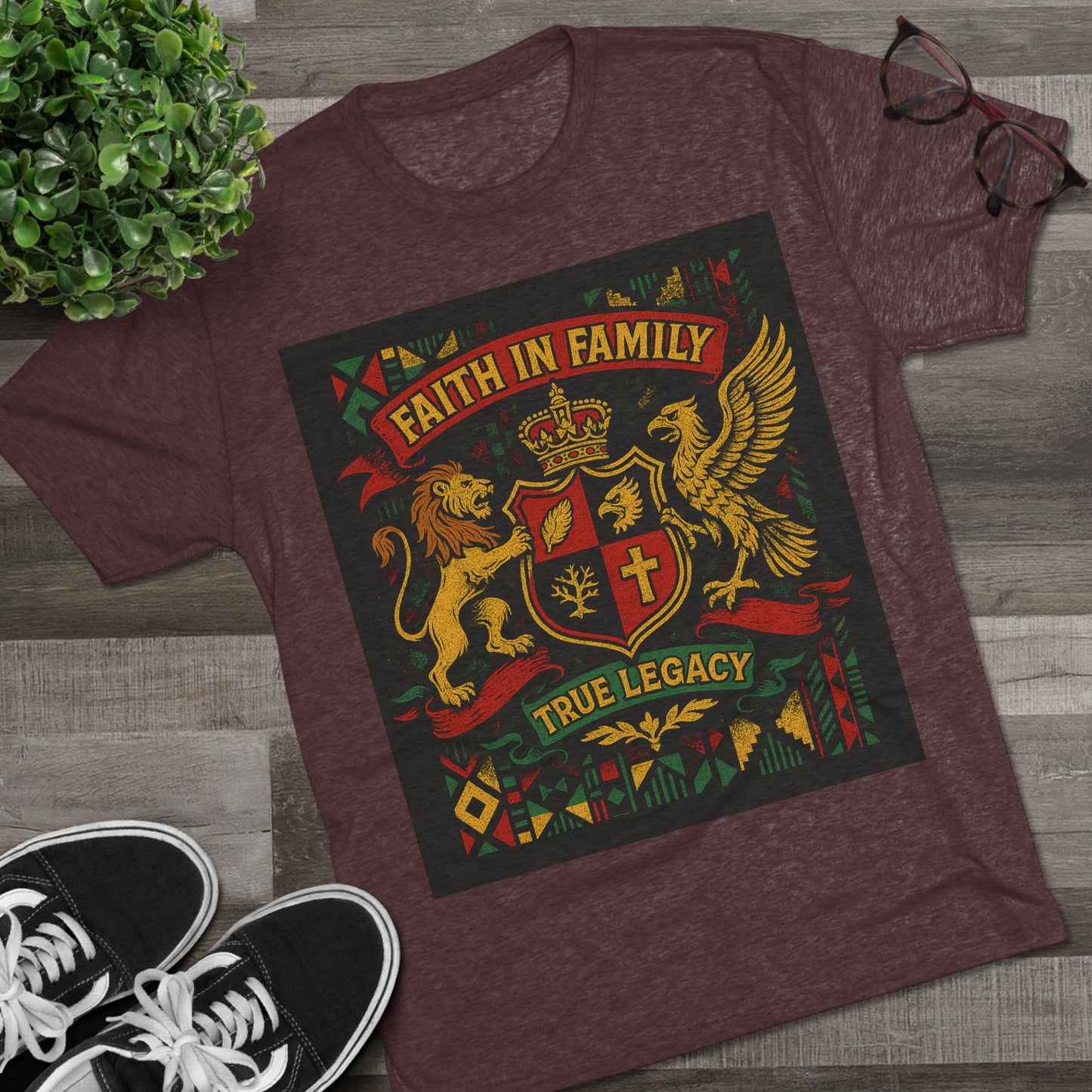 Juneteenth-Heritage-Inspired Unisex Crew Tee, Vintage Style Tee, Christian Apparel, Faith in Family Graphic T-Shirt