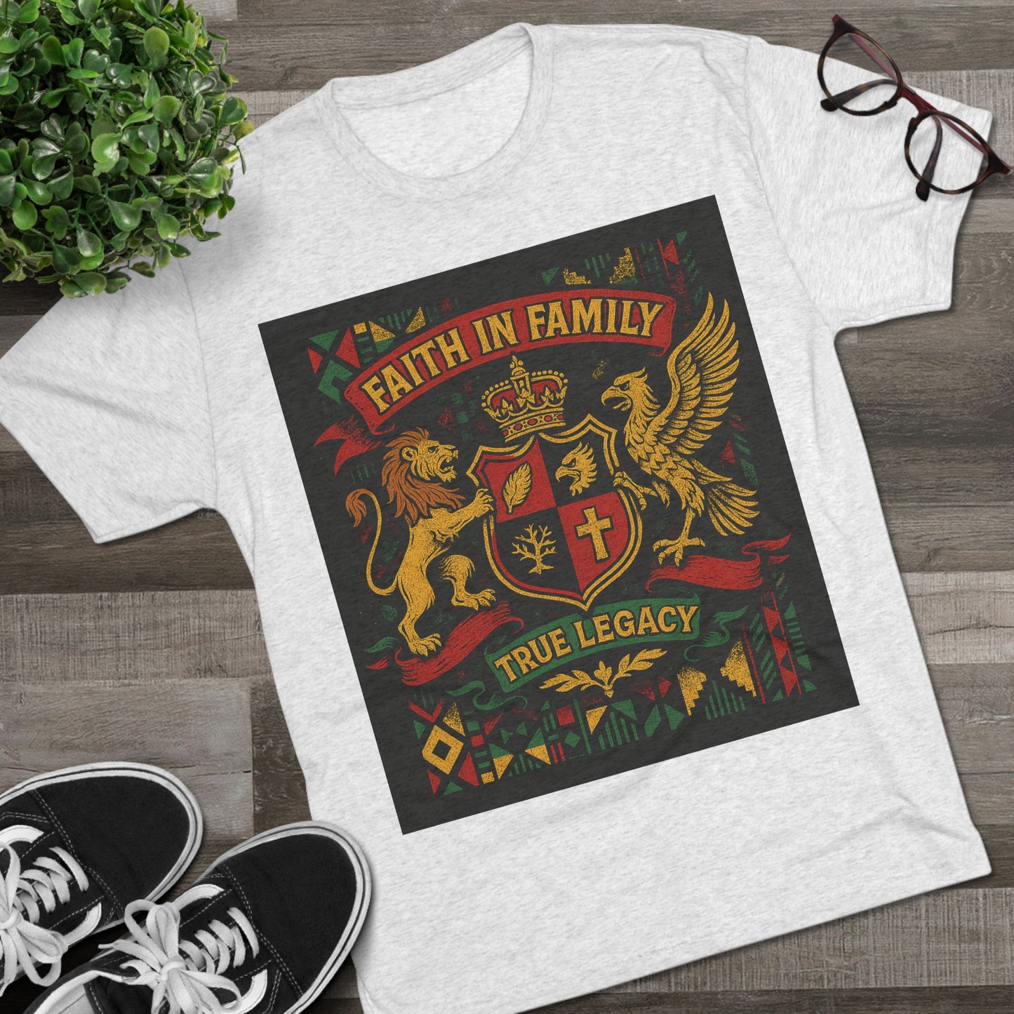 Juneteenth-Heritage-Inspired Unisex Crew Tee, Vintage Style Tee, Christian Apparel, Faith in Family Graphic T-Shirt