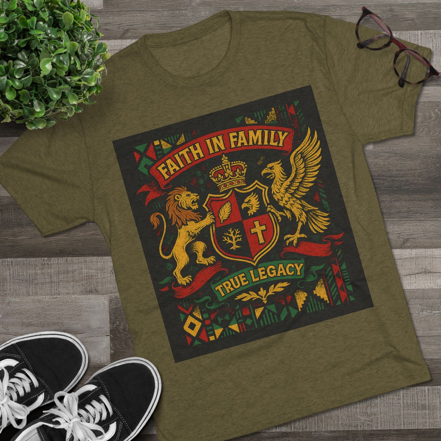 Juneteenth-Heritage-Inspired Unisex Crew Tee, Vintage Style Tee, Christian Apparel, Faith in Family Graphic T-Shirt