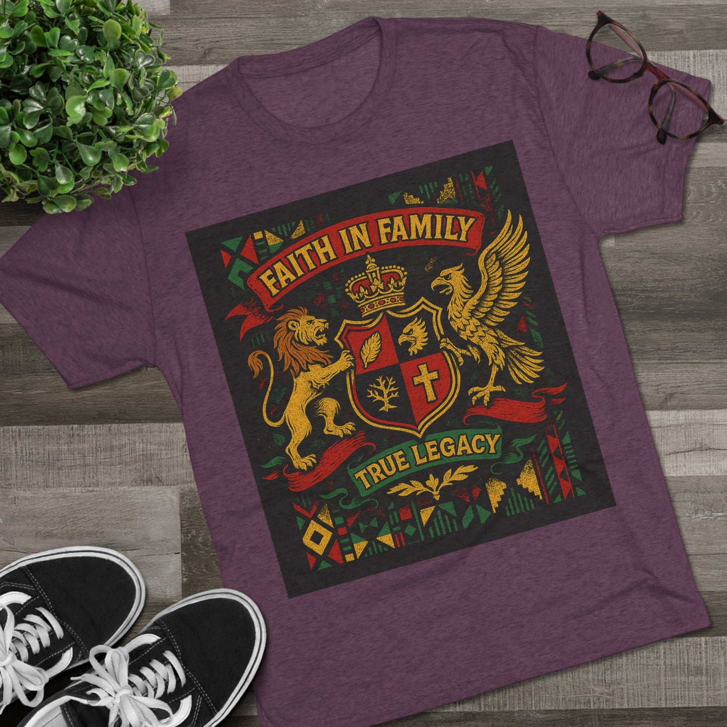 Juneteenth-Heritage-Inspired Unisex Crew Tee, Vintage Style Tee, Christian Apparel, Faith in Family Graphic T-Shirt