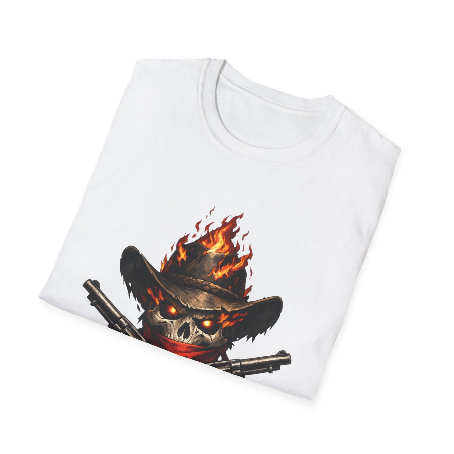 Flaming Skull Cowboy T-Shirt – Western Outlaw Graphic Tee