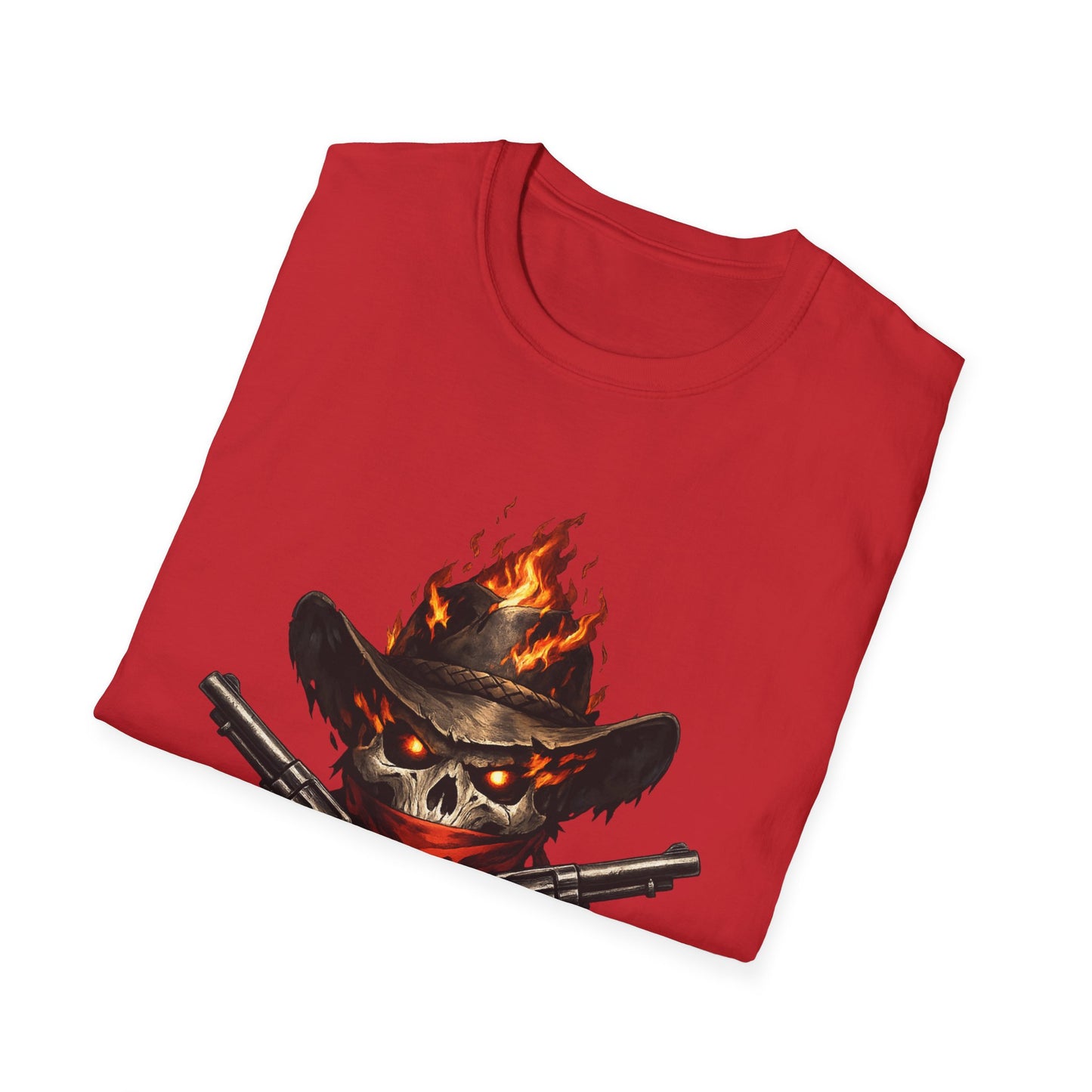 Flaming Skull Cowboy T-Shirt – Western Outlaw Graphic Tee